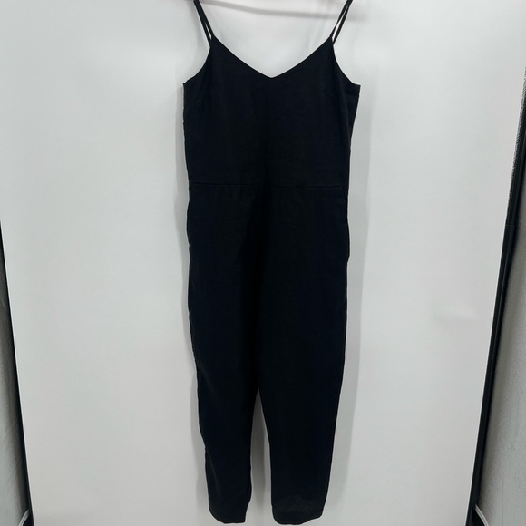 Assembly Label Black 100% Linen Sleeveless Pantsuit Romper - Picture 1 of 14